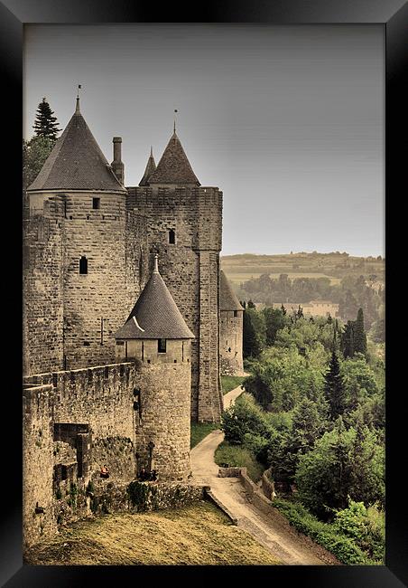 Carcassonne City Walls Framed Print by Jacqui Farrell