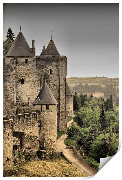 Carcassonne City Walls Print by Jacqui Farrell