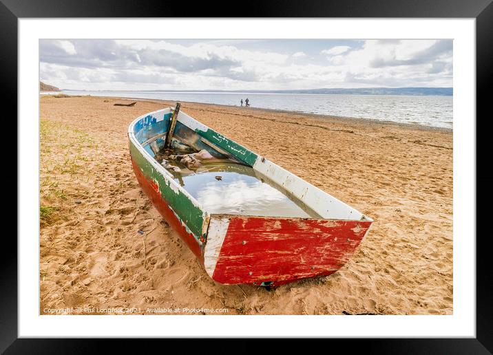 Boat on Thurstaston Beach Framed Mounted Print by Phil Longfoot