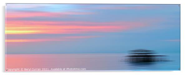Majestic Sunset at Brighton West Pier ICM Acrylic by Beryl Curran