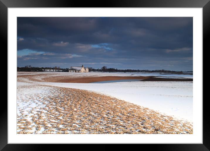 Shingle Street In The Snow Framed Mounted Print by ROBERT HUTT