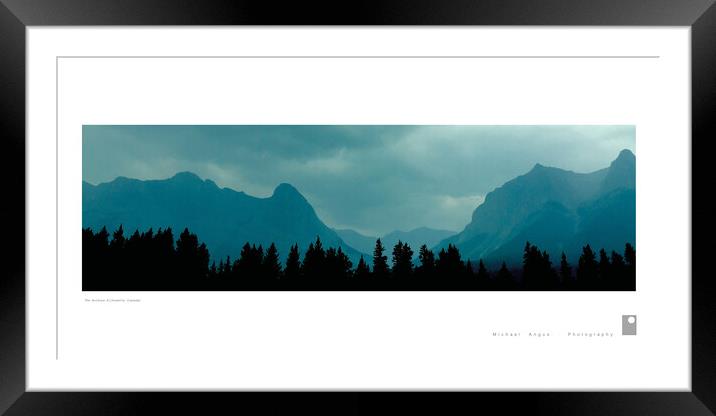 The Rockies Silhouette (Canada) Framed Mounted Print by Michael Angus