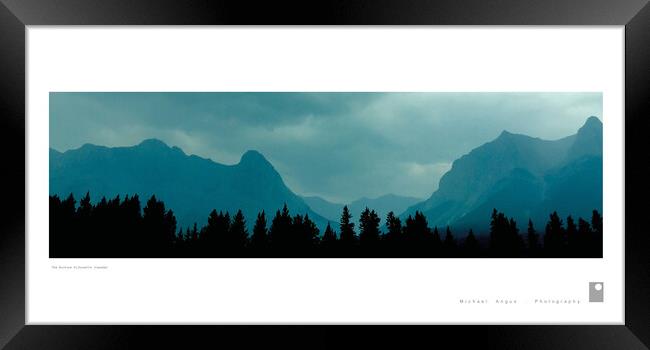 The Rockies Silhouette (Canada) Framed Print by Michael Angus