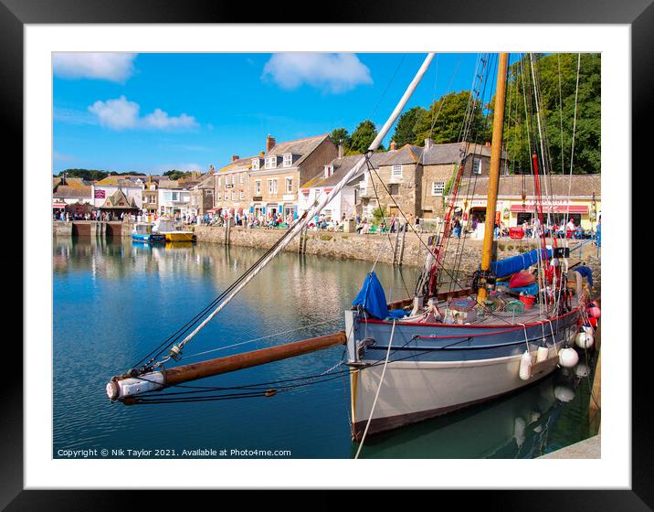 Traditional boat in Padstow harbour Framed Mounted Print by Nik Taylor