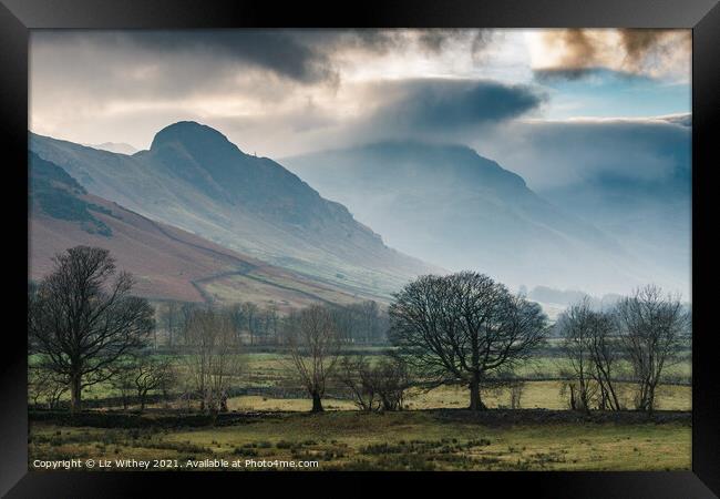 Side Pike, Langdale Framed Print by Liz Withey