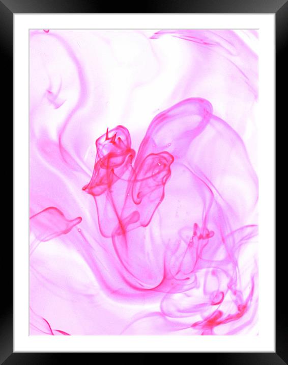 Pink Smoke Framed Mounted Print by Louise Godwin