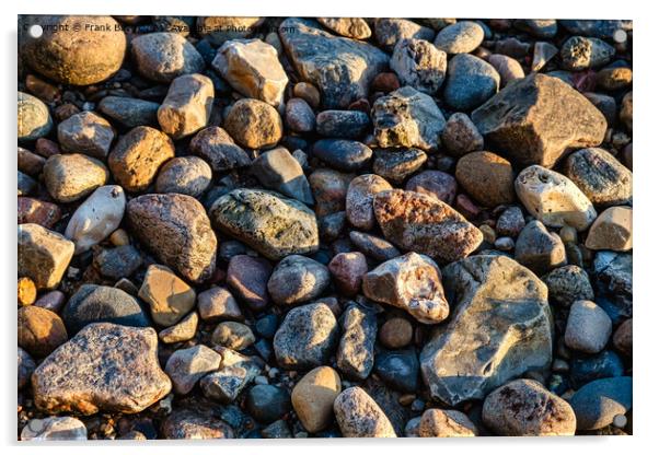 Pebble stones on a beach at Vejle fjord, Denmark Acrylic by Frank Bach