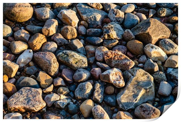 Pebble stones on a beach at Vejle fjord, Denmark Print by Frank Bach