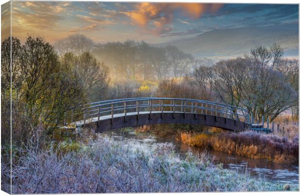 Misty Morning Bridge  Canvas Print by Tony Keogh