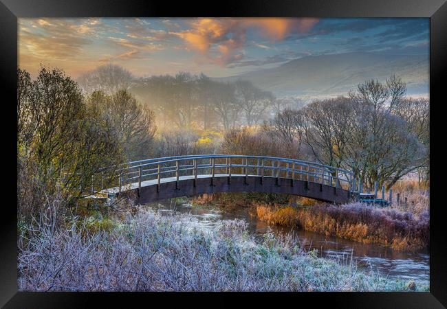 Misty Morning Bridge  Framed Print by Tony Keogh