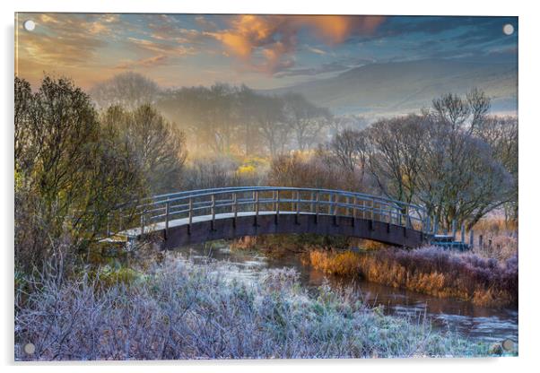 Misty Morning Bridge  Acrylic by Tony Keogh