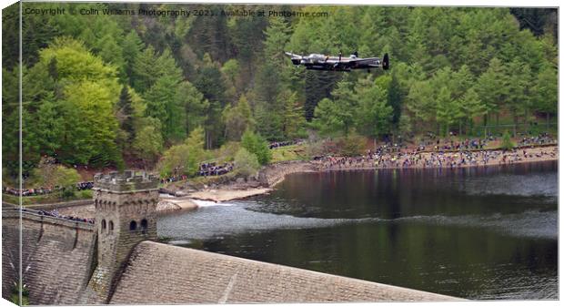 The Dambusters  - Flying over The Derwent Dam Canvas Print by Colin Williams Photography