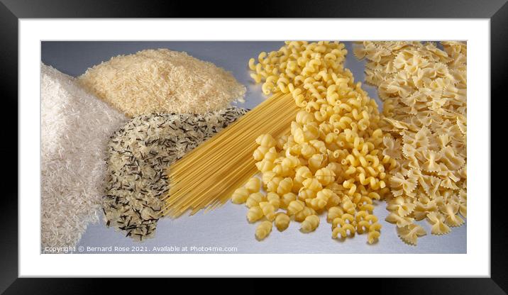 Pasta and Rice Framed Mounted Print by Bernard Rose Photography