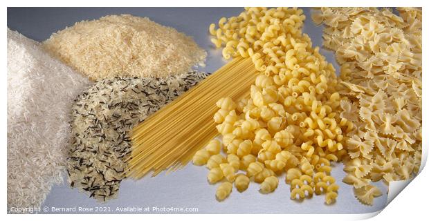 Pasta and Rice Print by Bernard Rose Photography