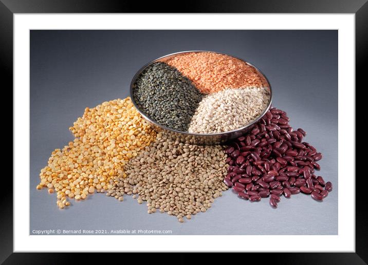 Food Ingredients Pulses Framed Mounted Print by Bernard Rose Photography