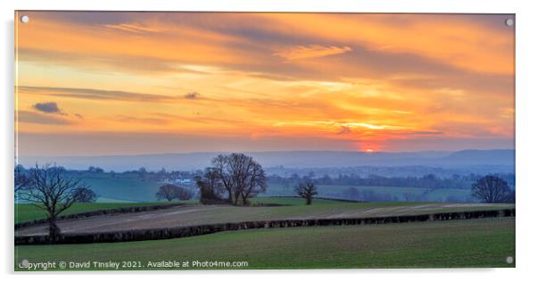 Winter Sunrise Panorama Acrylic by David Tinsley