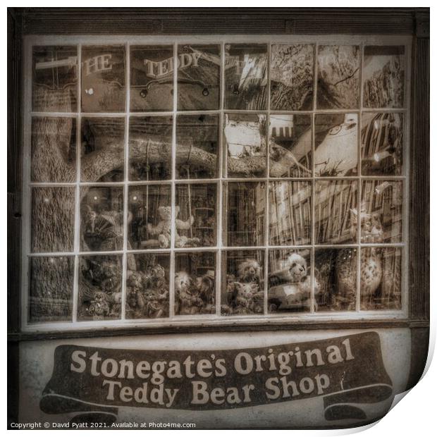 Teddy Bear Shop Vintage Print by David Pyatt