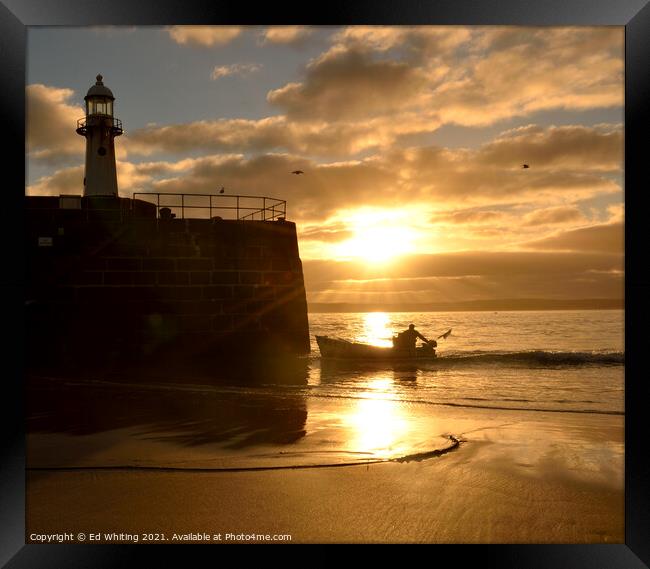 Landing at St Ives Framed Print by Ed Whiting