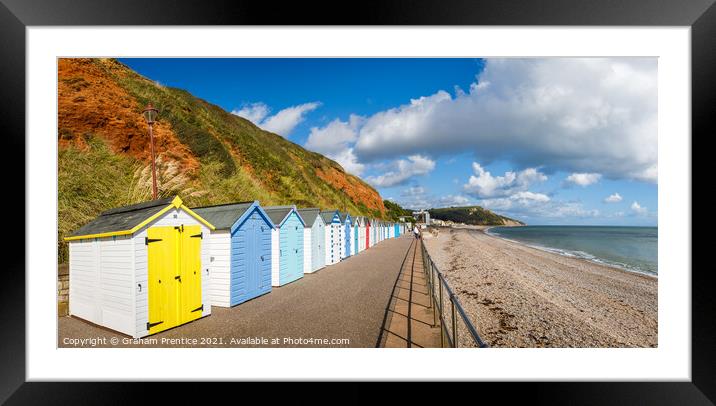 Beach Huts at Sidmouth Framed Mounted Print by Graham Prentice