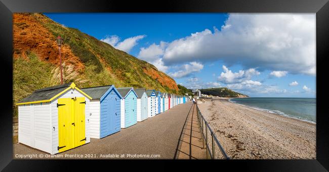 Beach Huts at Sidmouth Framed Print by Graham Prentice