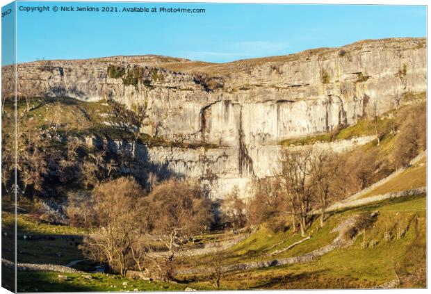 Malham Cove Malhamdale Yorkshire Dales In Winter  Canvas Print by Nick Jenkins