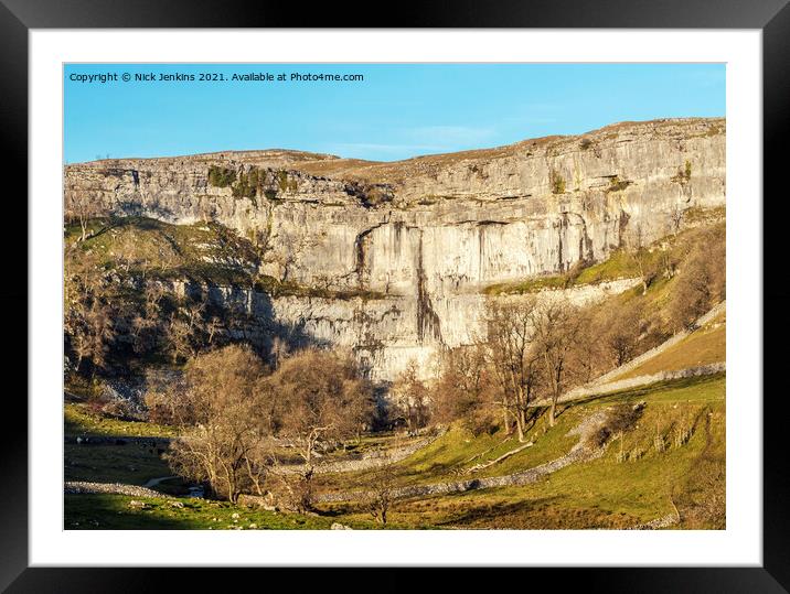 Malham Cove Malhamdale Yorkshire Dales In Winter  Framed Mounted Print by Nick Jenkins