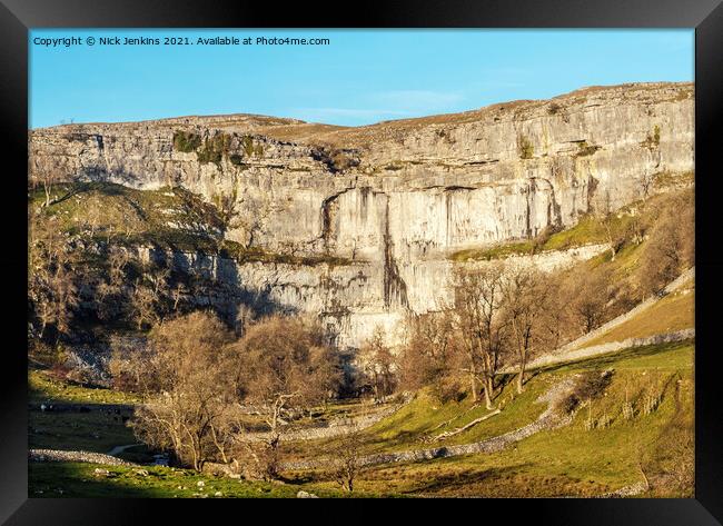 Malham Cove Malhamdale Yorkshire Dales In Winter  Framed Print by Nick Jenkins