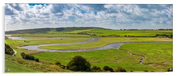 Meandering Cuckmere River at Seven Sisters Country Park Acrylic by Steve Heap