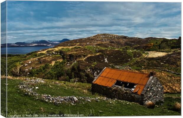 Ruined cottage, Scottish Highlands Canvas Print by Mike Dale