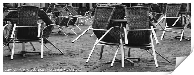 Stacked chairs Print by Mike Dale