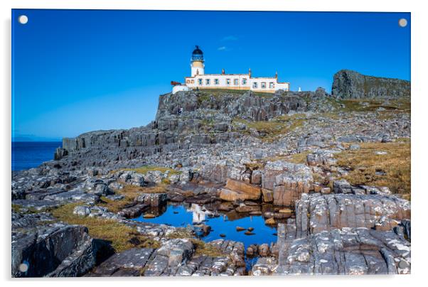 Neist Point Lighthouse - Isle of Skye Acrylic by John Frid