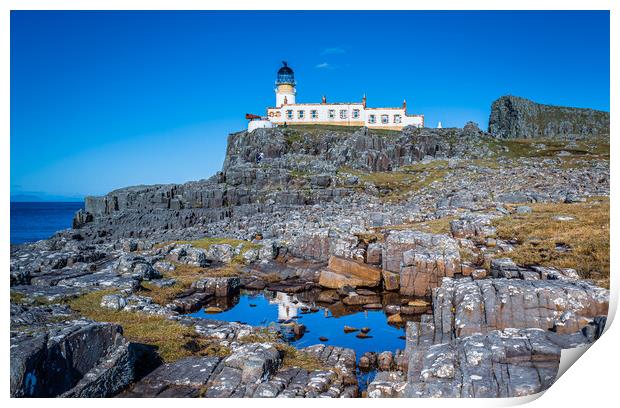 Neist Point Lighthouse - Isle of Skye Print by John Frid