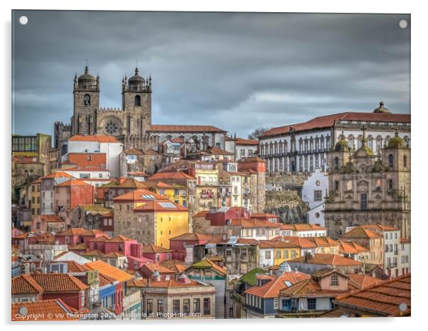 Porto Cathedral and the City Acrylic by Viv Thompson