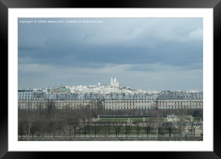 Sacre Coure Paris  Framed Mounted Print by Adrian Beese