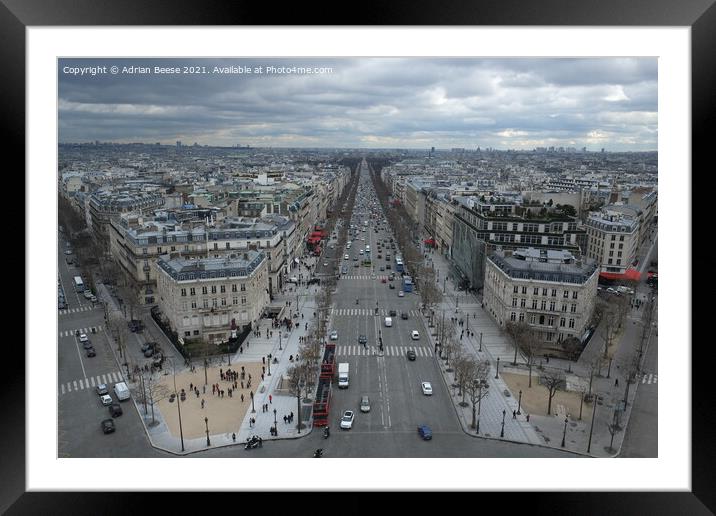 Champs-Élysées Framed Mounted Print by Adrian Beese