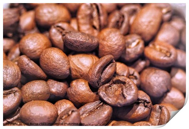 Roasted coffee beans arabica Print by Jenn Burns