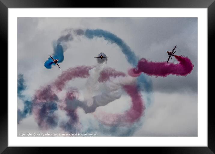 The Red Arrows, The RAF Aerobatic Display Team. Sm Framed Mounted Print by kathy white