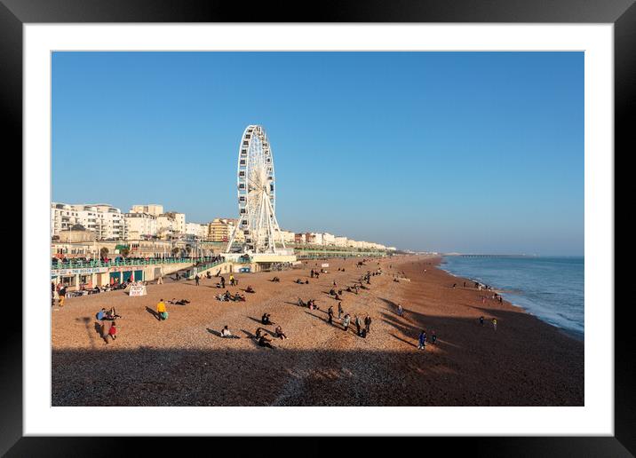 Busy Brighton beach Framed Mounted Print by Wendy Williams CPAGB