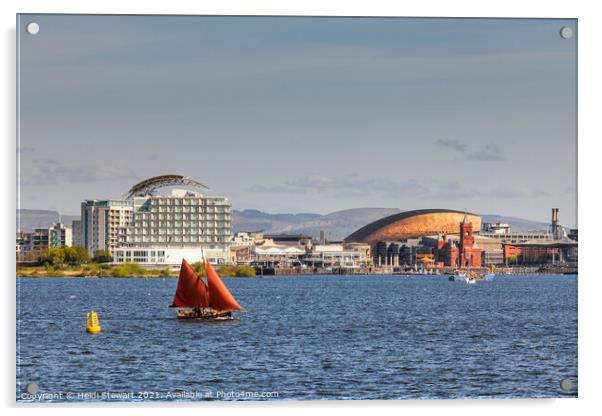Cardiff Bay Scene Acrylic by Heidi Stewart