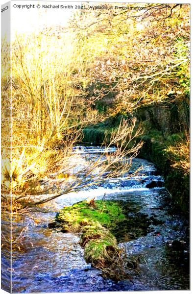 river flowing in Derbyshire  Canvas Print by Rachael Smith