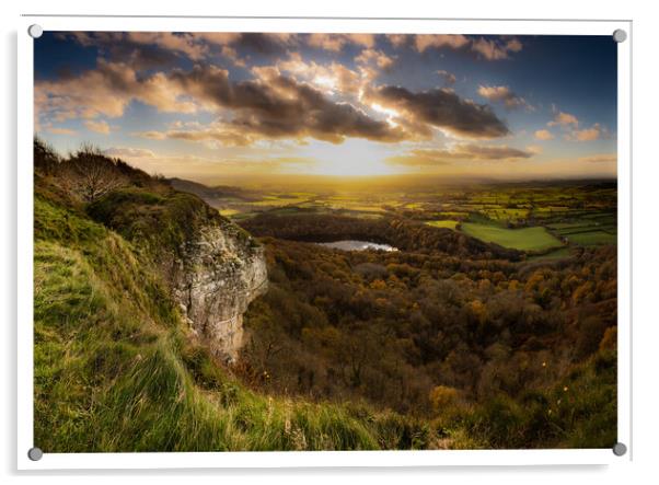 Sutton bank  sunset Yorkshire 273 Acrylic by PHILIP CHALK