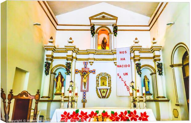 Basilica Altar Christmas Mission San Jose del Cabo Anuiti Mexico Canvas Print by William Perry