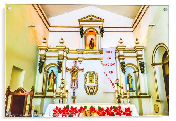 Basilica Altar Christmas Mission San Jose del Cabo Anuiti Mexico Acrylic by William Perry
