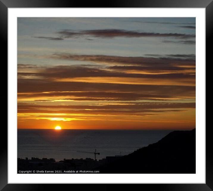 Sunrise over the Sea Framed Mounted Print by Sheila Eames