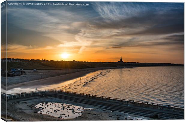 Tynemouth sunset Canvas Print by Aimie Burley