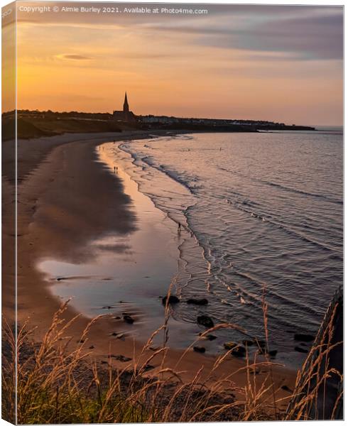 Sunset in Tynemouth  Canvas Print by Aimie Burley