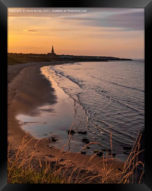 Sunset in Tynemouth  Framed Print by Aimie Burley