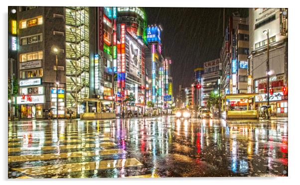 Rain In Ikebukuro Acrylic by Clive Eariss