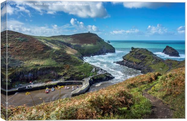 Boscastle from top of hill Canvas Print by Kevin White