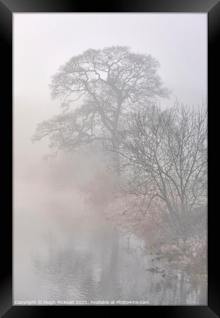 Foggy & frosty day River Annan Framed Print by Hugh McKean